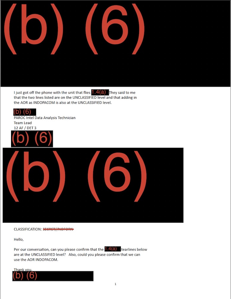 Odtajněná emailová korespondence INDOPACOM — klasifikace případu, duben 2025
