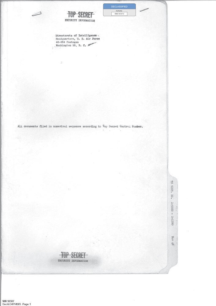 341 110448 Records Relating to the Collection and Dissemination of Intelligence 1948-1955-TS CONT No.2 2-5300-2-5399