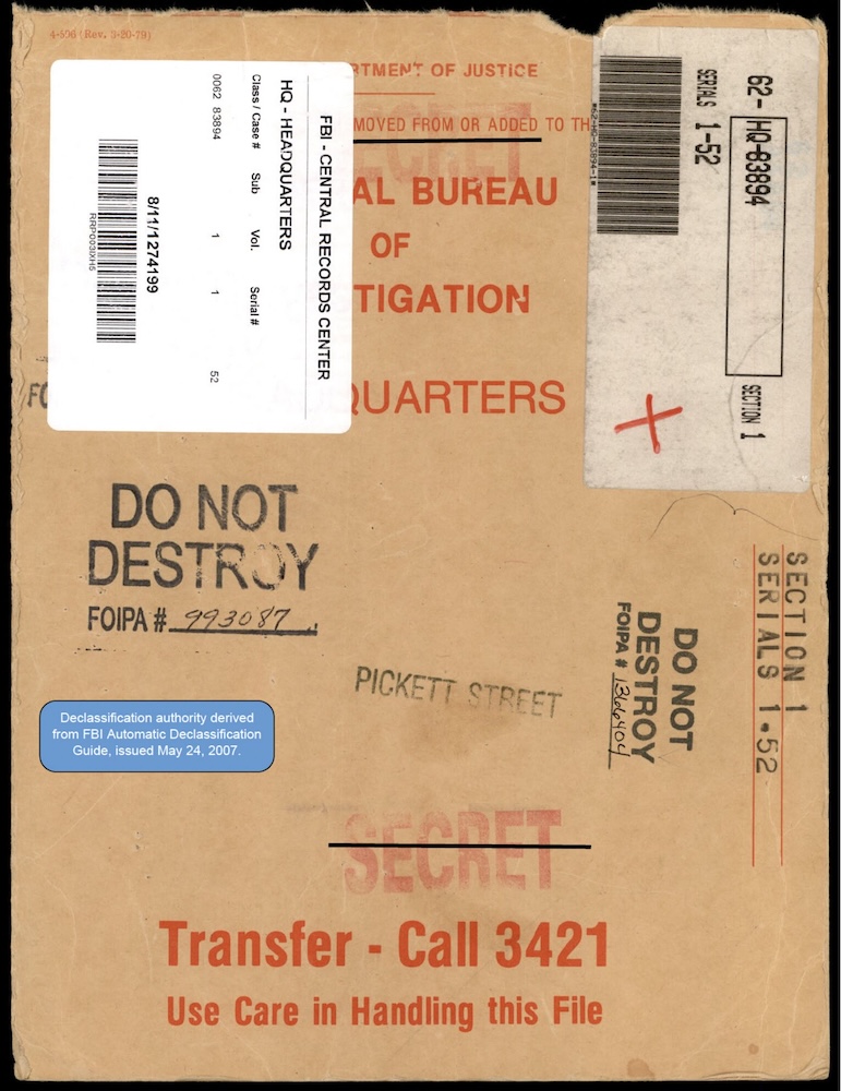 FBI spis 62-HQ-83894 — sekce 1